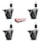 Service Caster 3.5'' Thermoplastic Rubber Swivel 1-3/8'' Expanding Stem Caster Set with Brake, 4PK SCC-EX20S3514-TPRB-PLB-138-4 - alternate 3
